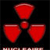 Red three-bladed propeller icon on black background with pixelated edges and a small red circular center.