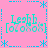 Pixelated cyan text 'Leah' and '[070808]' on pink background with cyan star and dashed-line borders.