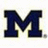 A split-screen image with a large dark blue 'M' on the left and 'wolverines rock!' text on a yellow background on the right.