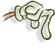 Animated light green rose with brown outline and orange accents, positioned on a white background.