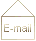 envelope icons in various pastel colors with one icon displaying 'E-mail' text on a golden frame