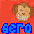Red background with repeated cartoon faces and blue 'aero' text in a pattern