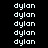 repeated 'dylan' text in white pixelated font on black background with green highlighted