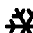 Four black snowflake-shaped icons arranged in a on white background, each with distinct branching patterns