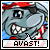 Pixelated cartoon character with gray skin, red cap, black eye patch, and white teeth; blue sky background; text bubbles change across frames.