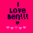 Pixelated text 'I Love Ben!!!' with a heart and pink stars on bright red background, showing star color variation