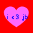 Four pink heart-shaped icons on a red background, each containing blue text 'i <3 jb' with slight variations in pixelation and color saturation across the frames.