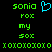 Green pixelated text and a cyan heart symbol on black background, with repeated 'xoxo' at bottom.