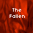 The Fallen text in white pixelated font appears on a red textured background with one gray visible