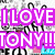 Animated icon with repeating black-and-white bunny ears pattern background, overlaid text in pink, green, red, blue, and white.
