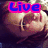 A four- shows a person's face with changing text overlays: 'Live', 'Laugh', 'Love', and 'Under' with heart symbols