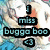 Animated icon shows a cartoon character with light brown hair and orange clothing, with text reading "I miss bugga boo" and a heart symbol.