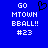 Blue background with white pixelated text reading 'GO MTOWN BBALL!! #23' and a black heart outline above the text on the left side.