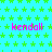 A static image with a cyan background covered in green stars, displaying the name 'kendall' repeated six times in pink text.