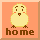 A 40x40 pixel animated buddy icon featuring a yellow chick with brown accents on an orange background, displaying two sequential frames where the chick's beak changes from closed to open.