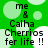 Green background with light green and white circles; black text reads "me & Calha Cherrios fer life !!" in four quadrants.