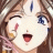Pixelated anime-style character face with open mouth and winking eye on left, black background with white text "Anime IM" and signature on right.