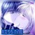 Pixelated icon with blue-purple gradient background, white central shape resembling a stylized animal head, and dark lower section. Blue banner at bottom displays 'KISS ME' text.