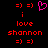 A black background displays red text and emoticons with a pink heart symbol in the center.