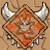 Animated sequence showing a yellow dragon with green mane and silver horns interacting with a diamond-shaped orange and brown emblem featuring a star-like symbol.