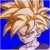 Pixelated static image of a character with light brown hair against blue background, showing partial face and shoulder.