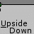 Animated contact sheet of a pixelated green-and-white icon with repeated 'Upside Down' text and one frame showing 'SHIT!' in the middle, arranged in 4x4 grid on gray background.