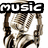Animated icon shows a woman with long brown hair wearing headphones, with text and symbols changing across frames.