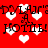 Red background with white heart shapes and black Cyrillic text repeating 'ДУЛАР' and 'НОТЫ!' in a pixelated pattern.