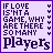 A 4-frame animated contact sheet of a pixel art icon with purple text on light purple background, showing variations in heart symbols and letter spacing across frames.