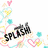 Pixelated icon with stylized text 'SPLASH' surrounded by pastel hearts and circular patterns on white background.