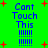 Green background with blue text reading 'Cant Touch This' and four of exclamation marks, surrounded by red plus signs in a pattern