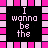 A 4x3 contact sheet of a pixelated animated icon featuring repeated text phrases in white and pink on black backgrounds, with alternating frame content across sampled frames.
