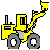 Pixelated construction and tool icons arranged in a with a 'Friends' label below