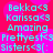 Cyan text on a pink background with blurred pink shapes, displaying repeated phrases like "Bekka<3 Karissa<3 Amazing Prettyest<3 sisters<3[:" across four identical