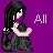 A 5x5 contact sheet of pixel art frames showing a character with long black hair and blue eyes holding a pink object against a purple background, with text changing across frames.