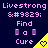 Pixelated text and symbols on a dark blue background with yellow triangular accents, showing repeated 'Livestrong' and 'Find a Cure' text with heart symbols.