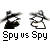 A 2x2 contact sheet of four identical animated buddy icons showing a pixelated spy character in two poses, with text promoting 'badassbuddy.com' on the right side.