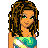 Pixel art contact sheet showing three frames of an animated buddy icon featuring a cartoon woman in a swimsuit with green text reading "so if i what love you?" and repeated "you?" elements.