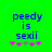 Green background with blue text reading 'peedy is sexii' and five pink/purple star icons below, two versions showing star animation.