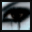 Animated sequence of a human eye with tears, displaying text fragments about seeing the future and tears in eyes.