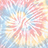 Pixelated tie-dye background with radiating pink, blue, and white lines; green pixelated text on dark teal backdrop reads 'I get my LIFE LESSONS from the last 5 min of [SCRUBS] I'm no superman'