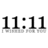 Black pixelated digits display '11:11' on a white background with gray shadow effects beneath each character.