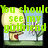 Pixelated cartoon character with large yellow head points at pink flower while green text overlays change across frames.