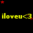 Yellow text 'iloveu<3' repeats across black background with red stars scattered throughout, some stars animate in sequence.