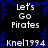 Pixelated text 'Let's Go Pirates' and 'Knel1994' arranged in a with blue lightning-like borders on a black background