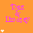 Orange background with pink text 'Dez & Lindsey' and white star icons in a pattern, some stars animated to change position