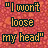 "I won't lose my head" text repeats in above "POP" and "Goes My Heart" on a pixelated orange background with yellow-green lettering