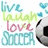 Animated icon displays 'live laugh love SOCCER' text with soccer ball and heart symbols in multiple color schemes.