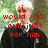 A person with short white hair in a black robe with white collar appears in three ; the left shows red text while the right shows red numbers