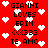 Red background with white pixelated hearts and black text reading 'GIANNI LOVES ERIN <<333 TE AMO' in two vertical